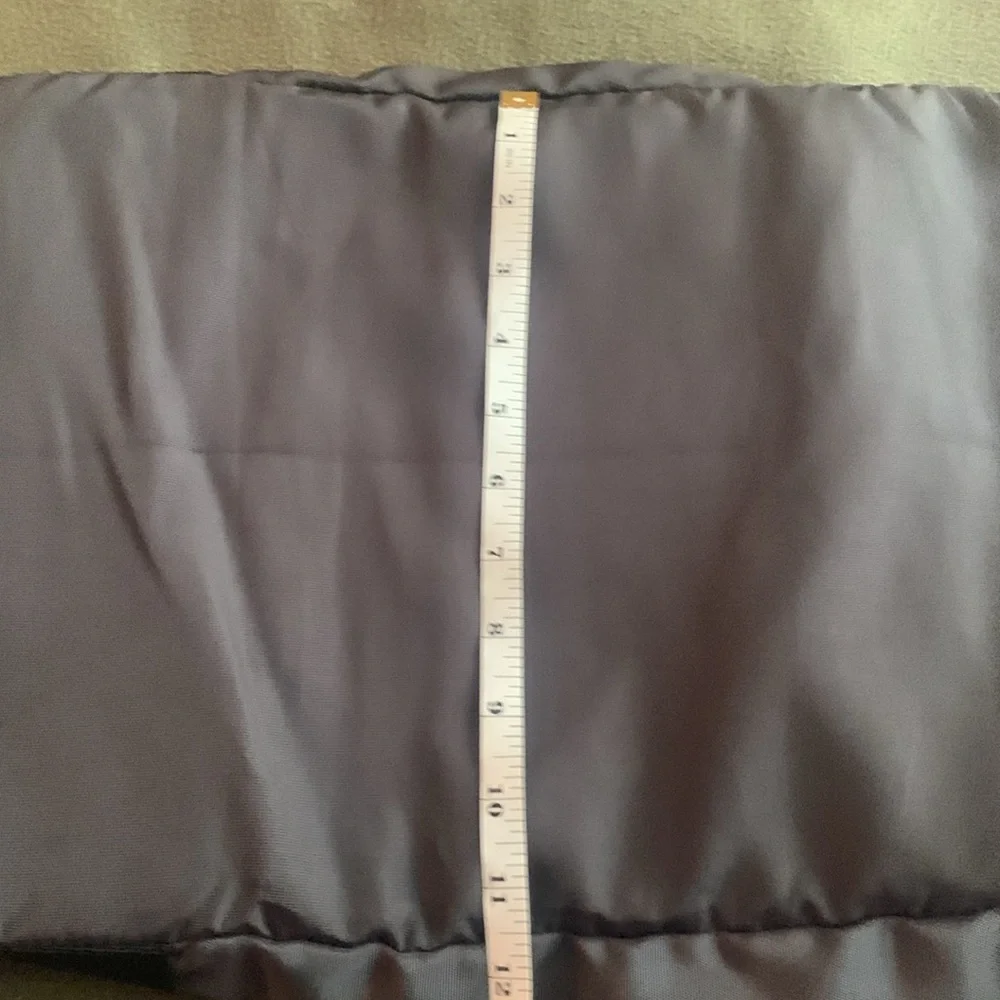 Dark gray and black nylon duffel bag. Approximately 27” x 15” x 11 1/2”
